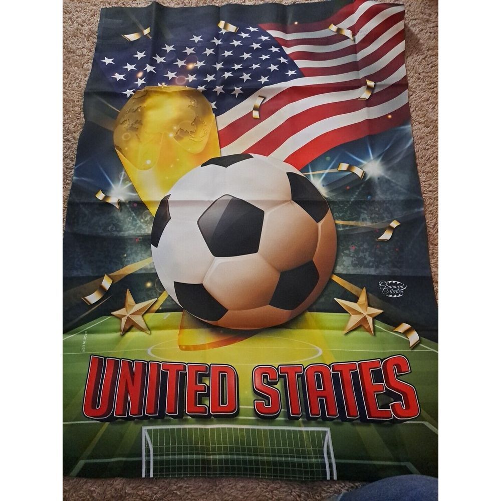 World Cup United States Garden Flag Sports Soccer Decorative Banner Double Sided